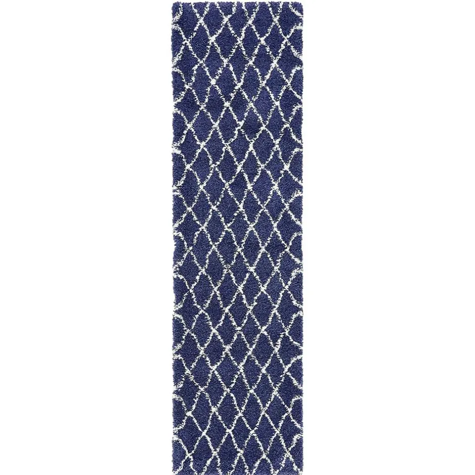 Wohnen Weicher Läufer Teppich mit Hochflor in Blau - Tanko