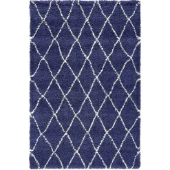 Wohnen Weicher Läufer Teppich mit Hochflor in Blau - Tanko