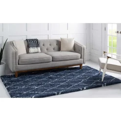 Wohnen Weicher Läufer Teppich mit Hochflor in Blau - Tanko