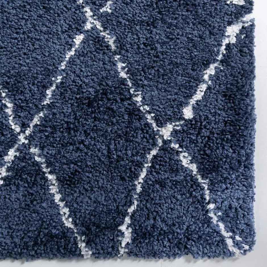 Wohnen Weicher Läufer Teppich mit Hochflor in Blau - Tanko