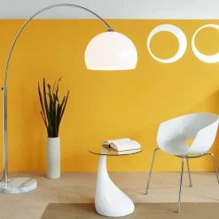Wohnen Weiße Bogenlampe höhenverstellbar - Marisa