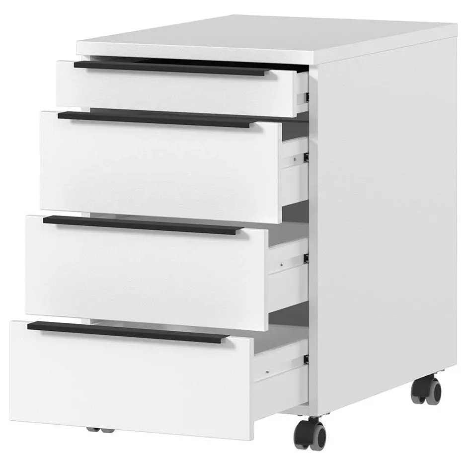 Wohnen Weiße Büromöbel Kombination - Sparkle (vierteilig)