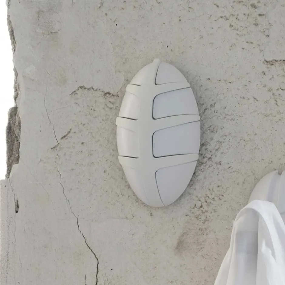 Wohnen Weiße Design Klapphaken in Oval - Egetaria (6er Set)