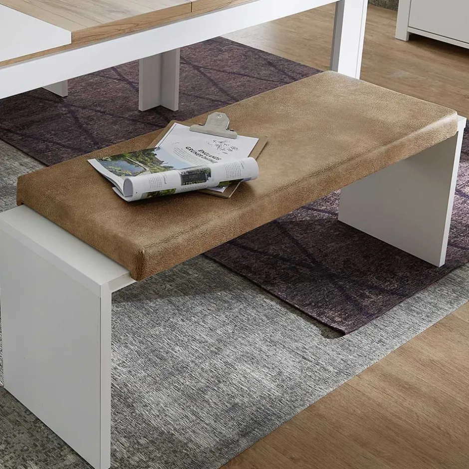 Wohnen Weiße Esstisch Bank mit Sitzkissen - Connassa