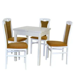 Wohnen Weiße Esszimmergruppe für 4 Personen - Calasso (fünfteilig)