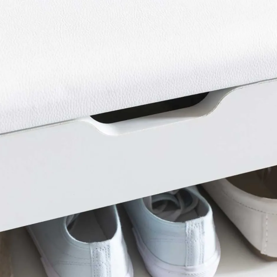 Weiße Flur Bank mit Schuhregal Guaran & Stauraum^Wohnen Discount