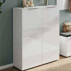 Wohnen Weiße Flureinrichtung mit Glasbeschichtung - Kofi (fünfteilig)