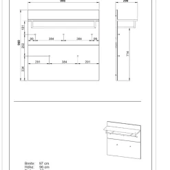 Wohnen Weiße Flureinrichtung mit Glasbeschichtung - Kofi (fünfteilig)