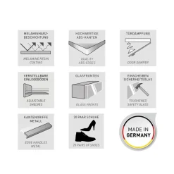 Wohnen Weiße Flureinrichtung mit Glasbeschichtung - Kofi (fünfteilig)