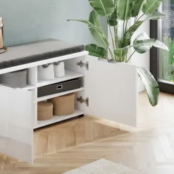 Wohnen Weiße Flureinrichtung mit Glasbeschichtung - Kofi (fünfteilig)