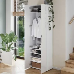 Wohnen Weiße Flureinrichtung mit Glasbeschichtung - Kofi (fünfteilig)