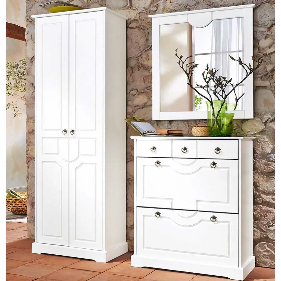 Wohnen Weiße Flurmöbel im Landhausstil - Vesrav (dreiteilig)