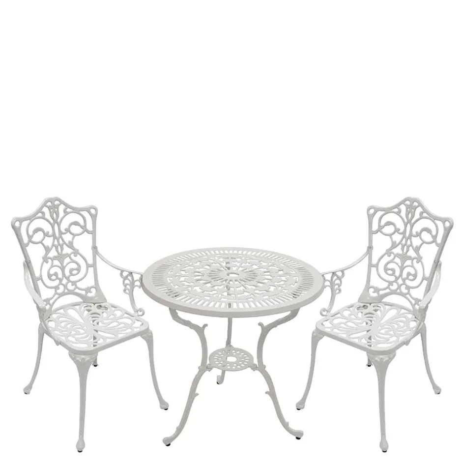 Weiße Gartenmöbel aus Metall Aluminium - Leano (dreiteilig)^Wohnen Best
