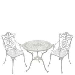 Weiße Gartenmöbel aus Metall Aluminium - Leano (dreiteilig)^Wohnen Best