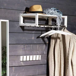 Wohnen Weiße Hängegarderobe aus Massivholz - Gorfu