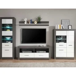 Weiße Hochglanz Wohnwand Set - Istensa I (vierteilig)^Wohnen Best