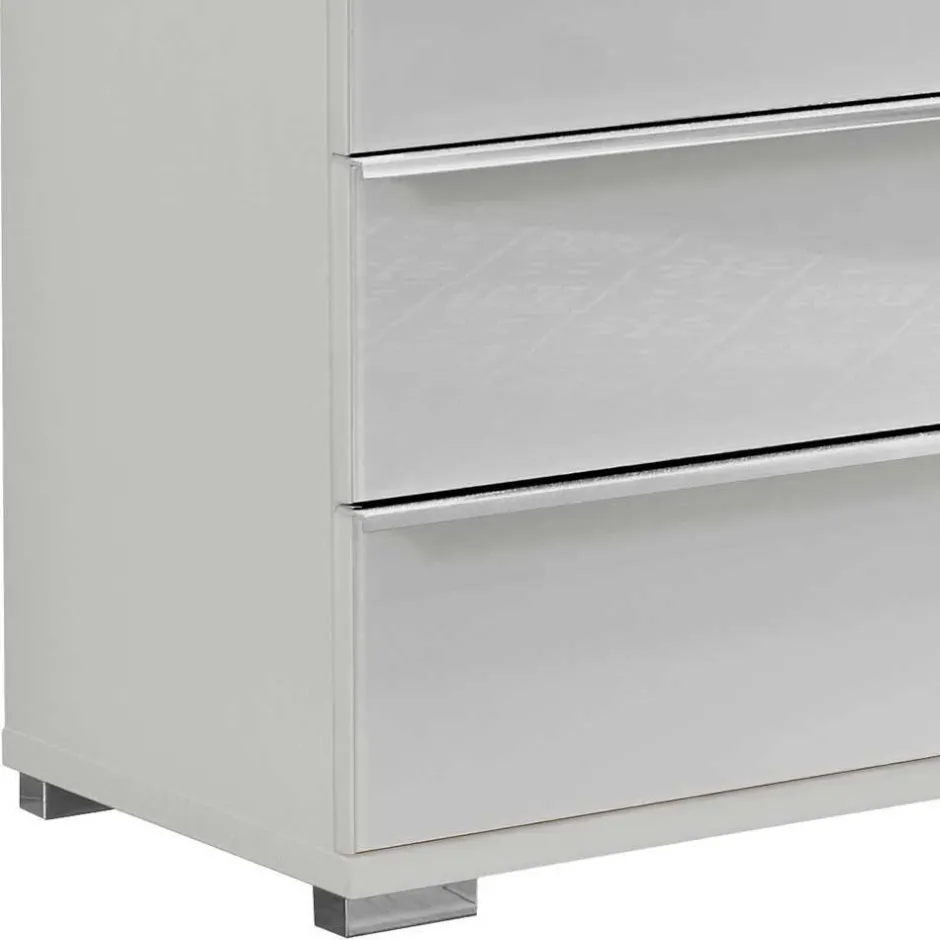 Wohnen Weiße Hochkommode mit Glasfront - Rocca