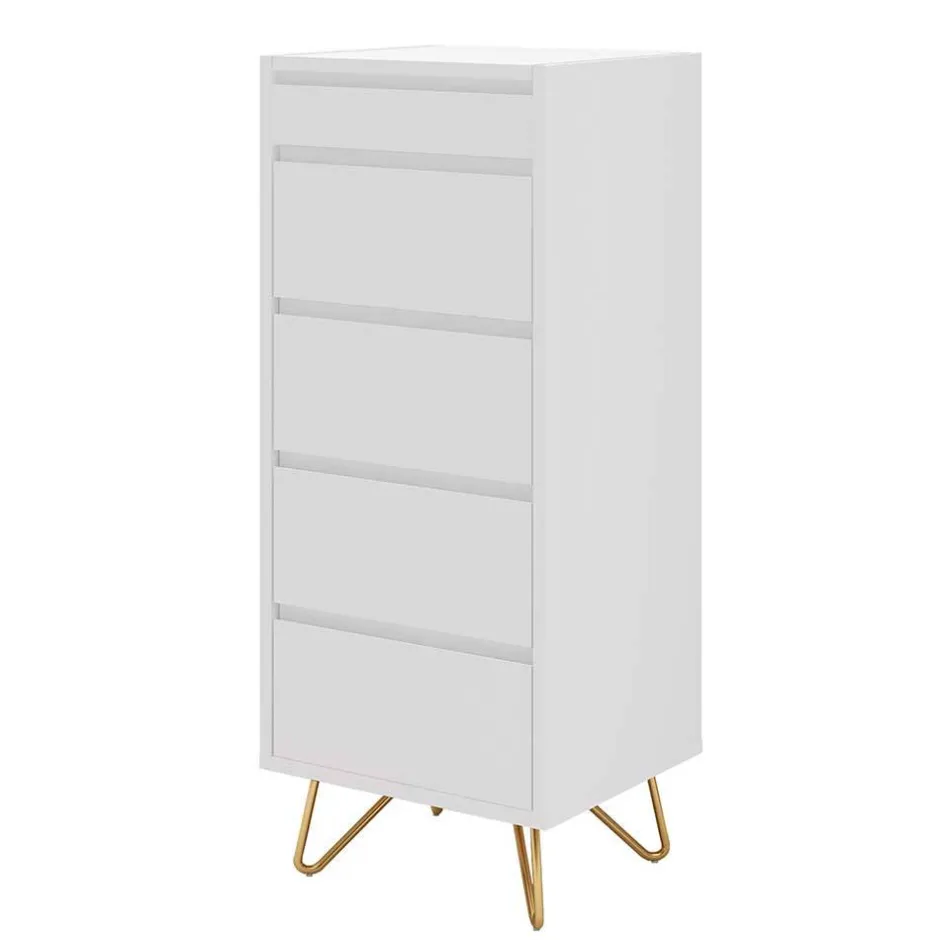 Weiße Hochkommode mit Spiegel aufklappbar - Ricks^Wohnen New