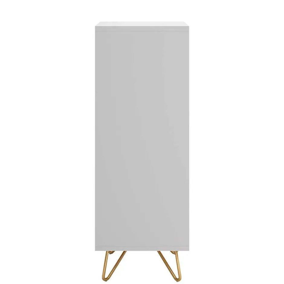 Weiße Hochkommode mit Spiegel aufklappbar - Ricks^Wohnen New