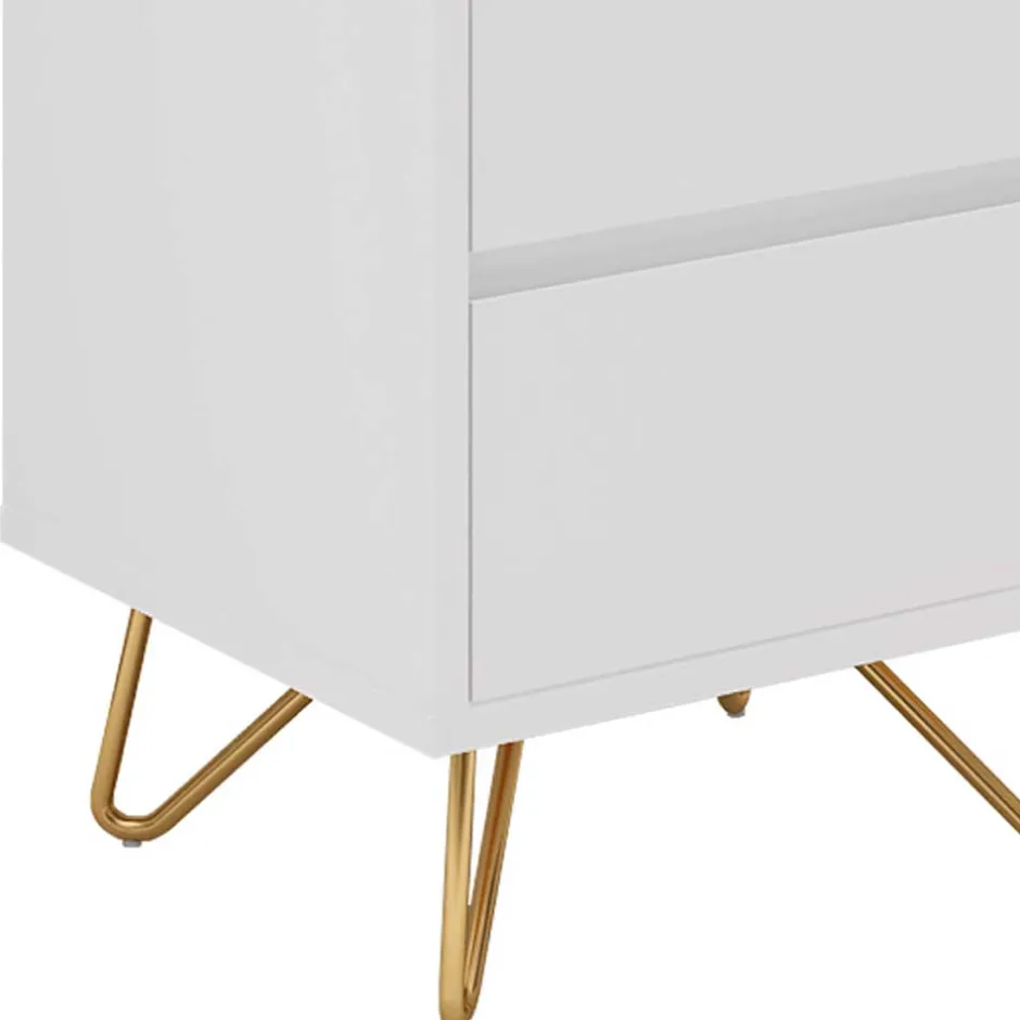 Weiße Hochkommode mit Spiegel aufklappbar - Ricks^Wohnen New