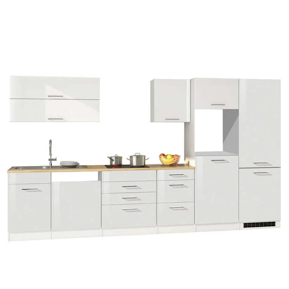 Weiße Küche ohne Geräte - Cuneo III (achtteilig)^Wohnen Outlet