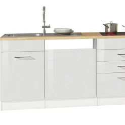 Weiße Küche ohne Geräte - Cuneo III (achtteilig)^Wohnen Outlet