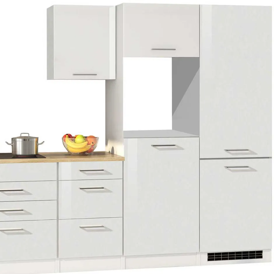 Weiße Küche ohne Geräte - Cuneo III (achtteilig)^Wohnen Outlet