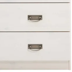 Wohnen Weiße Kiefernholz Kommode mit Metallgriffen - Satumare