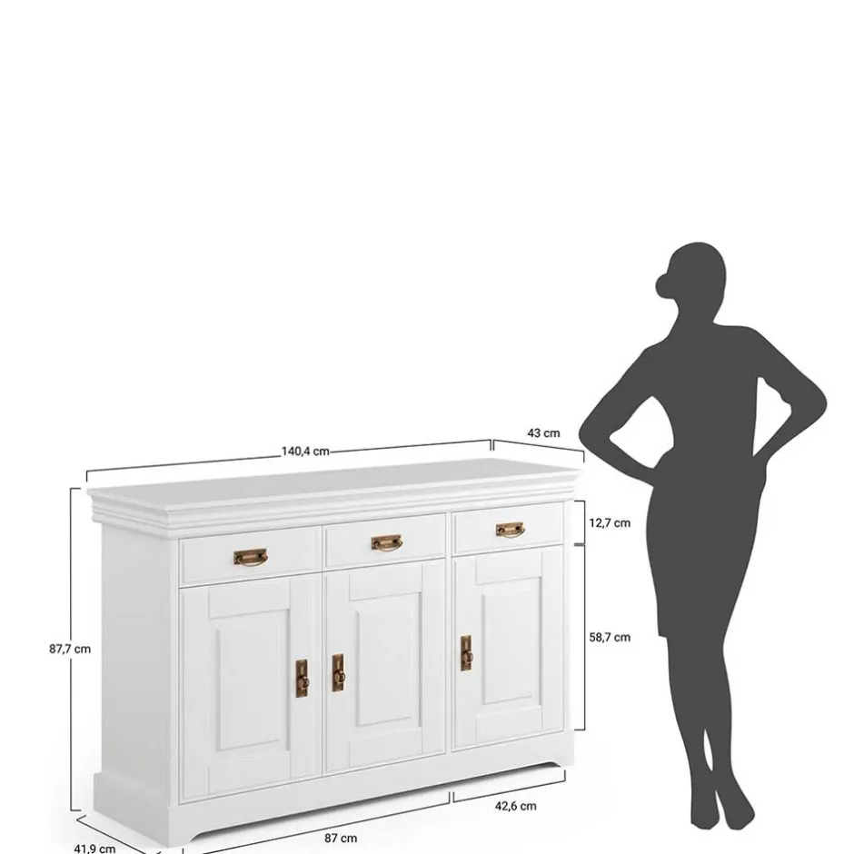 Weiße Kombi-Kommode im Landhausstil - Presto^Wohnen Best