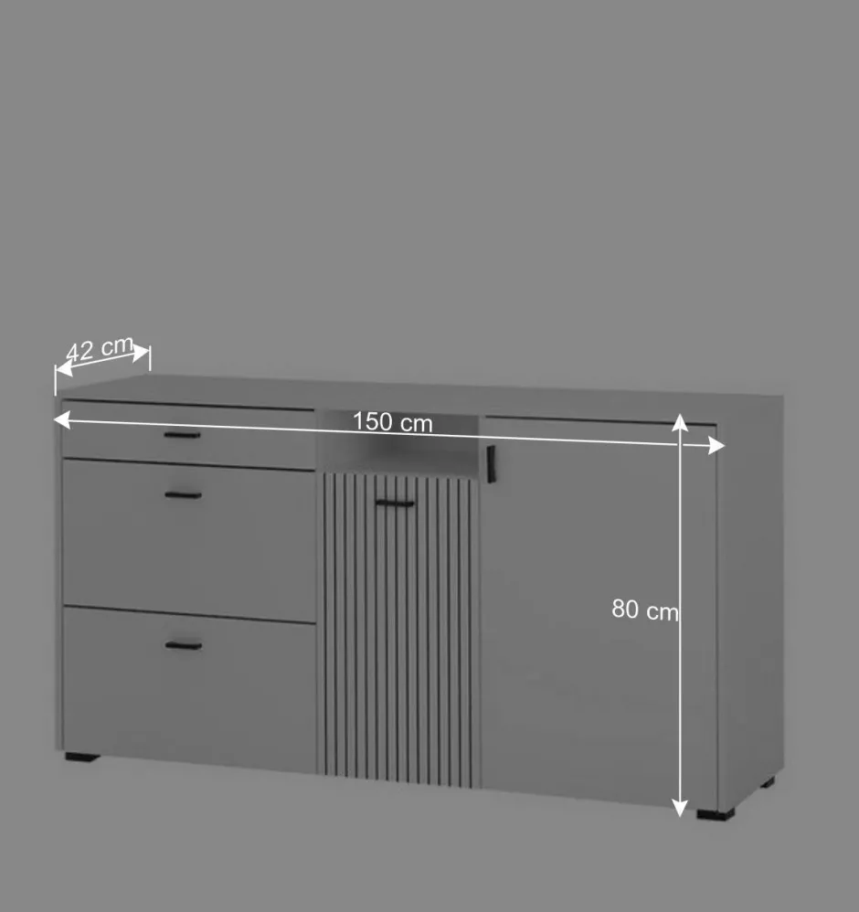 Wohnen Weiße Kombi-Kommode mit 1,50 m Breite - Dualkos