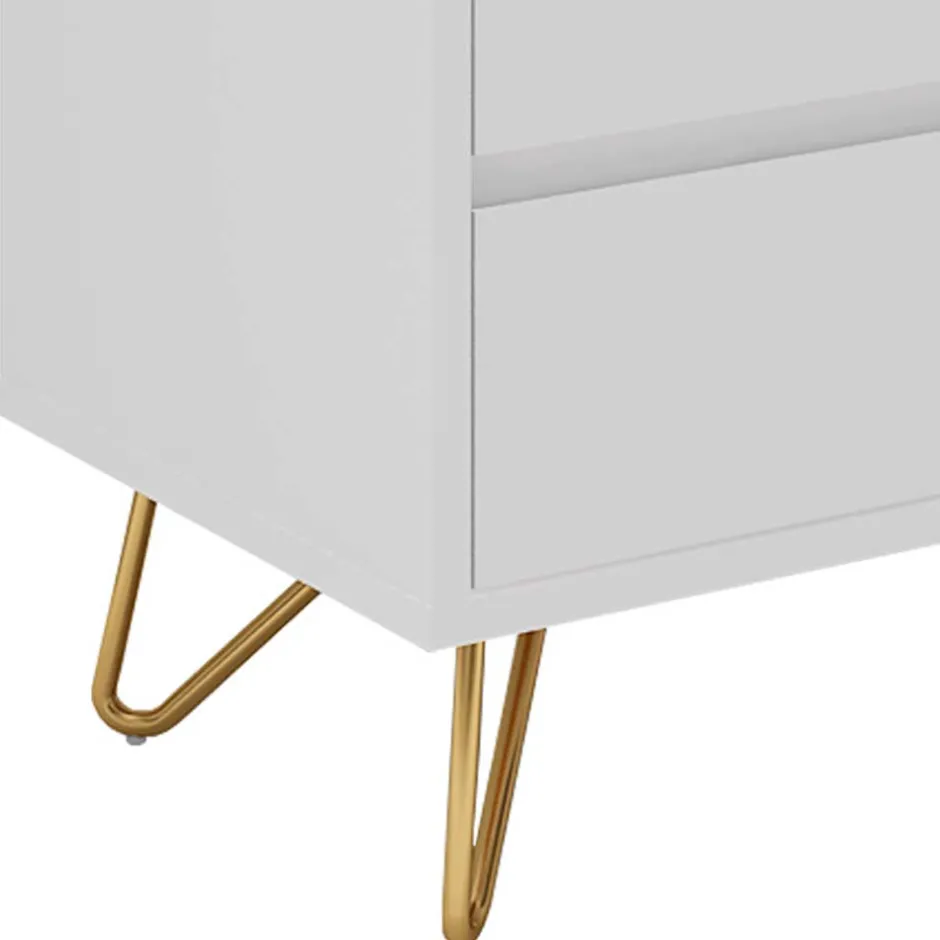 Wohnen Weiße Kommode mit niedrigen Haarnadel Beinen - Vair