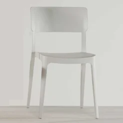 Wohnen Weiße Kunststoffstühle Indoor und Outdoor - Laois (4er Set)