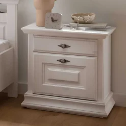 Weiße Nachtkommode im Country Style - Beato^Wohnen