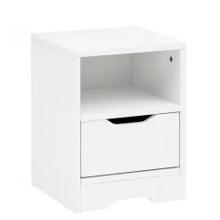 Weiße Nachtkonsole mit Schublade und Fach - Hank^Wohnen Sale