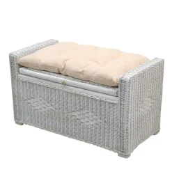 Weiße Rattan Truhe - auch zum Sitzen - Ravencos^Wohnen New
