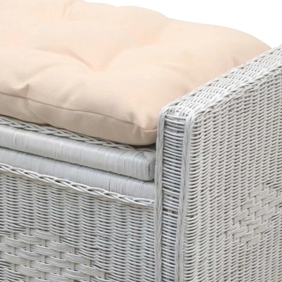 Weiße Rattan Truhe - auch zum Sitzen - Ravencos^Wohnen New