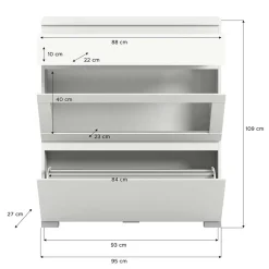 Wohnen Weiße Schuhkommode mit Schublade & Schuhklappe - Dany