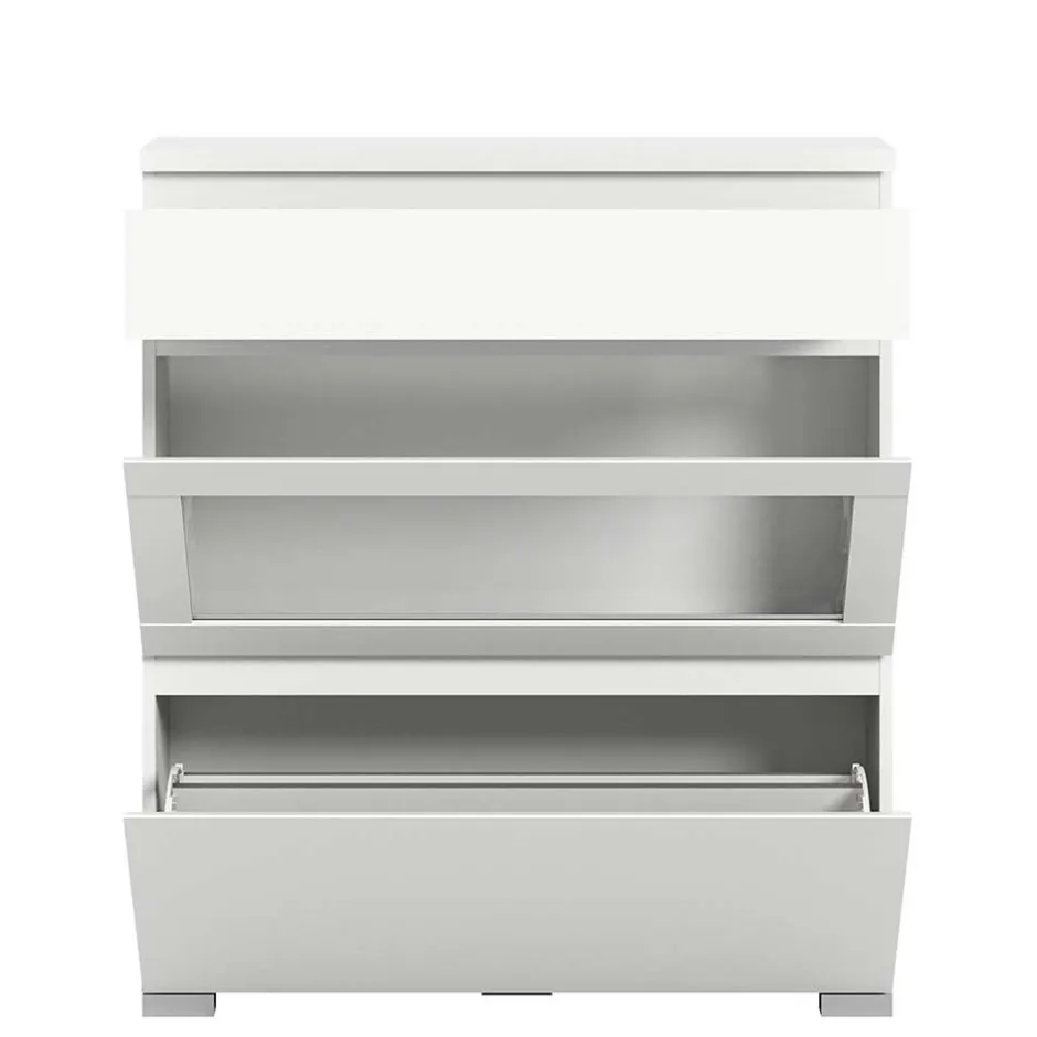 Wohnen Weiße Schuhkommode mit Schublade & Schuhklappe - Dany