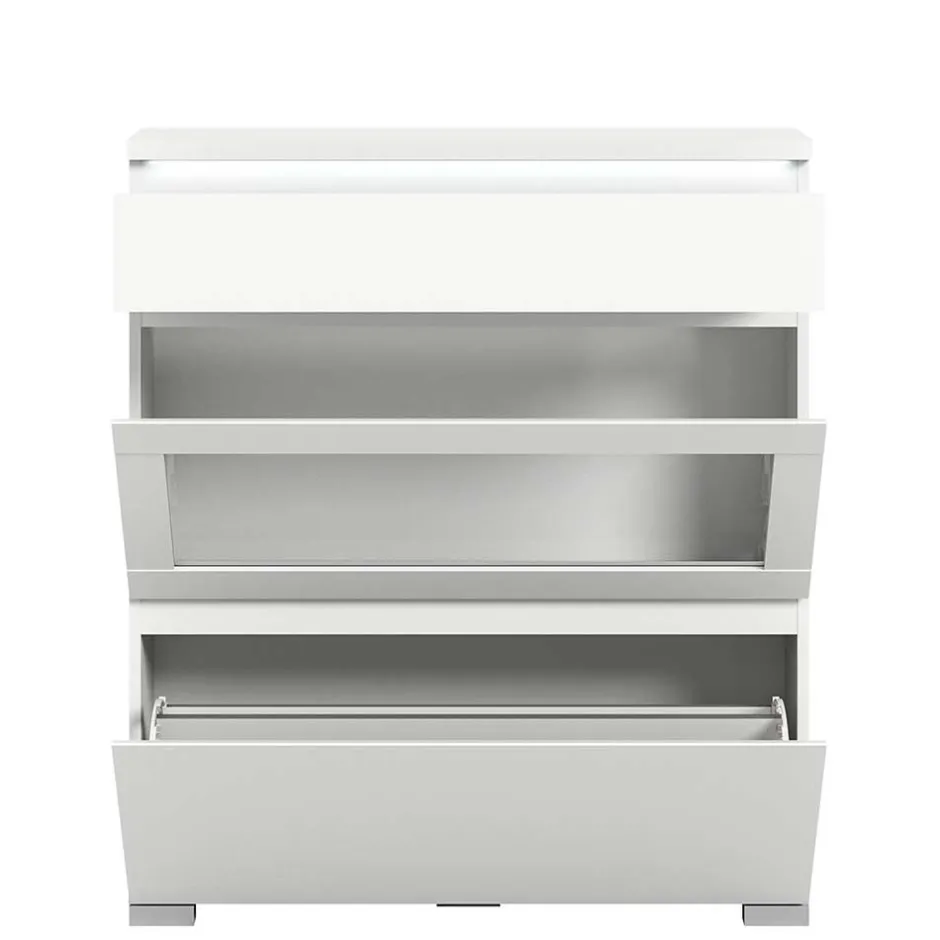 Wohnen Weiße Schuhkommode mit Schublade & Schuhklappe - Dany