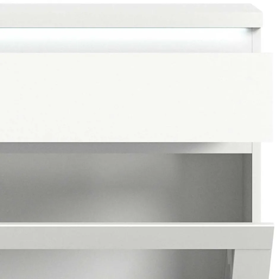 Wohnen Weiße Schuhkommode mit Schublade & Schuhklappe - Dany