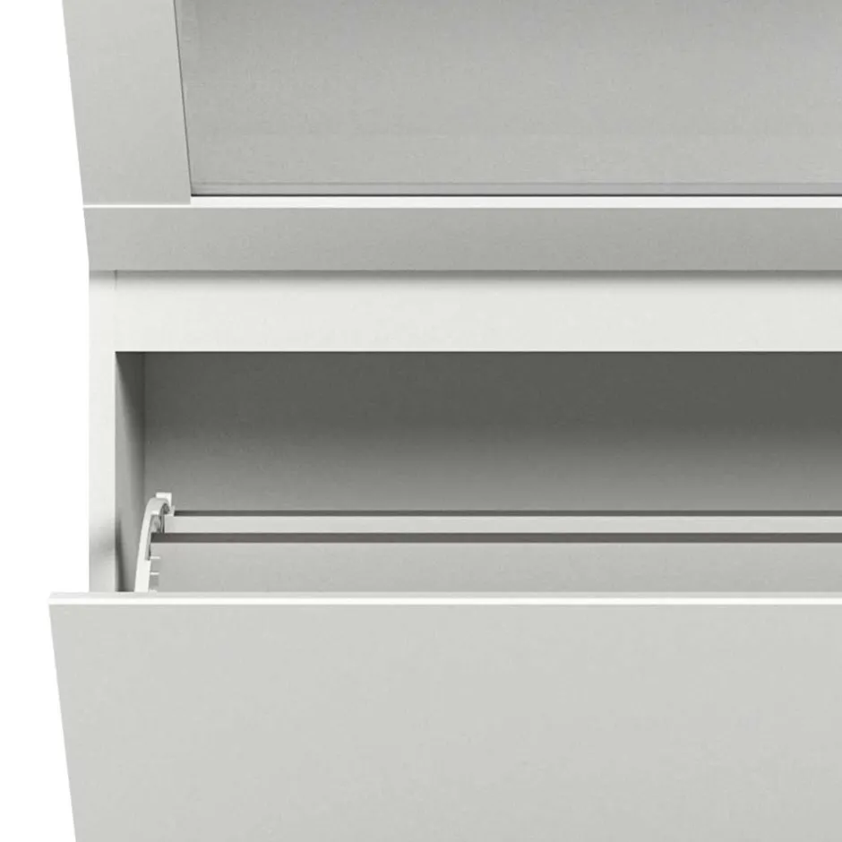 Wohnen Weiße Schuhkommode mit Schublade & Schuhklappe - Dany