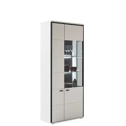 Wohnen Weiße Stauraumvitrine in modernem Design - Loazin