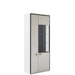 Wohnen Weiße Stauraumvitrine in modernem Design - Loazin