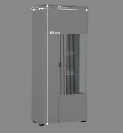 Weiße Vitrine fürs Wohnzimmer - Dualkos^Wohnen Clearance