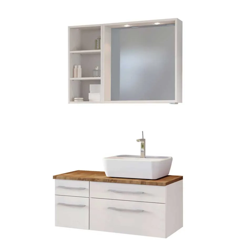 Weiße Waschtisch Möbel komplett - Enwicos (dreiteilig)^Wohnen Discount