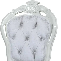 Weißer Barock Polsterstuhl aus Samt & Massivholz - Kubina^Wohnen New