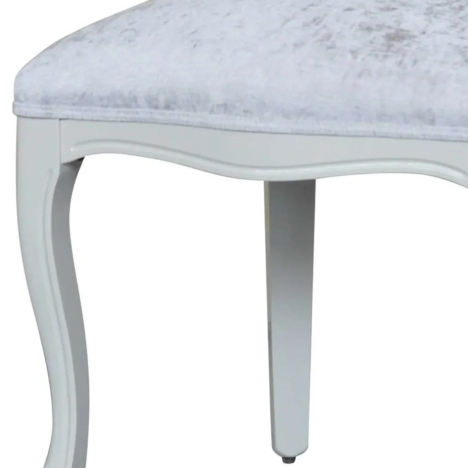 Weißer Barock Polsterstuhl aus Samt & Massivholz - Kubina^Wohnen New