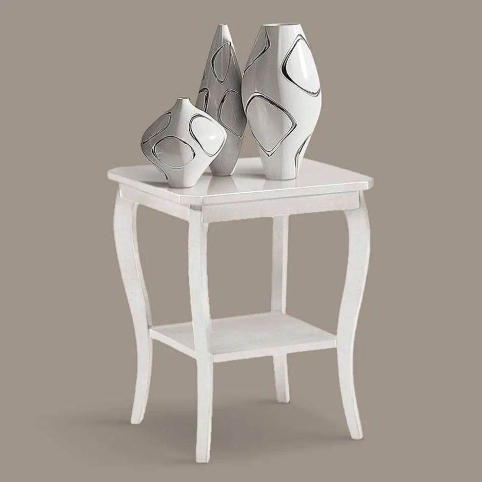 Weißer Beistelltisch mit quadratischer Platte - Christoff^Wohnen Discount