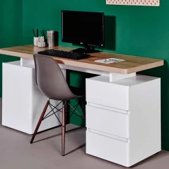 Weißer Computer-Schreibtisch Aragon mit viel Stauraum^Wohnen Online