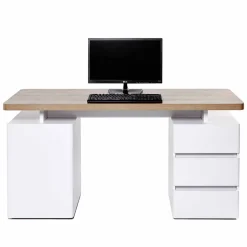 Weißer Computer-Schreibtisch Aragon mit viel Stauraum^Wohnen Online